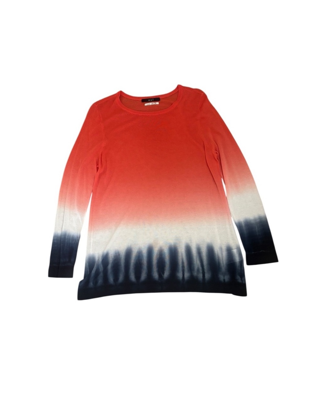 OUI casual long sleeve tie dye dip dye lightweight knit pullover top size 12 - Picture 3 of 9
